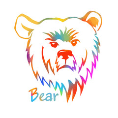Multicolored bear symbol. Vector illustration