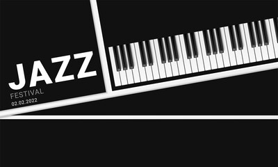 Fototapeta premium Music festival poster template with piano keys