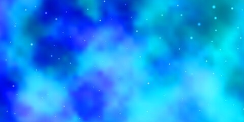 Obraz premium Light BLUE vector template with neon stars.