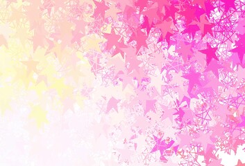 Obraz na płótnie Canvas Light Pink, Yellow vector texture with beautiful stars.
