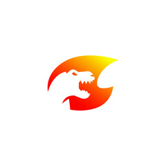 logo dinosaurus icon vector temple