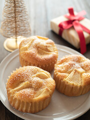 林檎のカップケーキ・クリスマスのイメージ