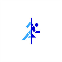 logo run icon templet vector