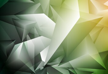 Dark Green, Red vector template with crystals, triangles.