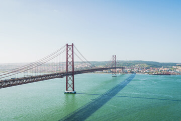 The April 25th bridge (Ponte 25 de Abril) and Lisbon city landscapes