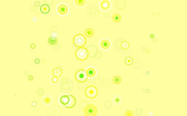 Light Green, Yellow vector pattern with spheres.