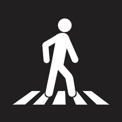 Cartoon pedestrian crossing for concept design. Danger warning vector icon. Traffic sign. City illustration. EPS10