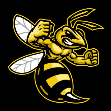 angry hornet wasp mascot