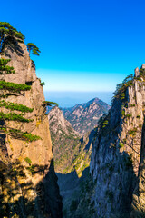 Landscape of Mount Huangshan (Yellow Mountains). UNESCO World Heritage Site. Located in Huangshan, Anhui, China.