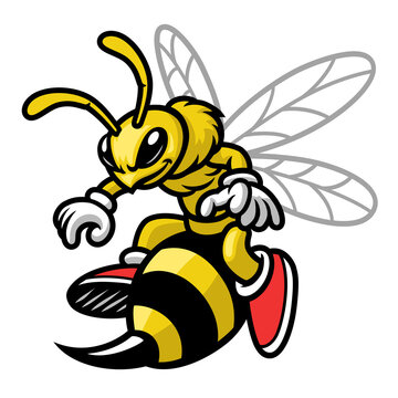 mascot bee cartoon style