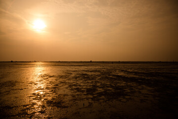 sunset at the sea nature