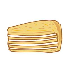 ミルクレープ　デザート　スイーツ　デフォルメ