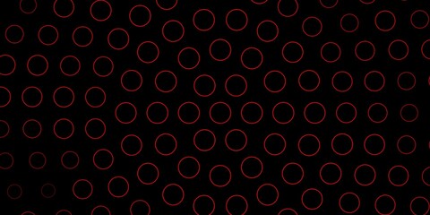 Fototapeta na wymiar Dark Red vector background with circles.