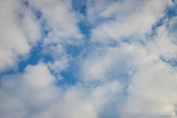 Fluffy white clouds nature background
