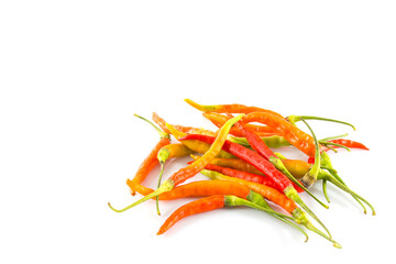 red chili pepper fresh on white background
