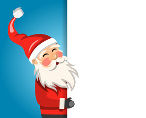 Santa Claus Cartoon Character with Clean Sheet. Christmas Cheerful Man