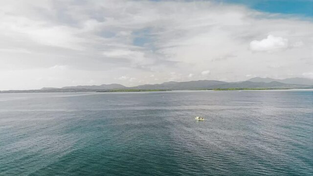 Drone shots of tropical islands near Puerto Princesa, Pawalan, The Philippines