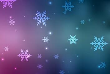 Light Blue, Red vector pattern in Christmas style.