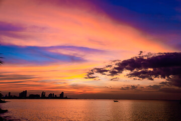 Sea sky beach with nature sunset