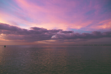 Sea sky beach with nature sunset