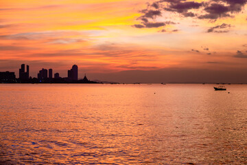 Obraz premium Sea sky beach with nature sunset