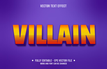 Obraz premium Editable text effect - villain orange and yellow color gradient style 