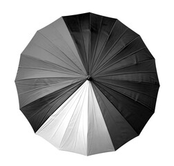 Black and white umbrella isolated on white background