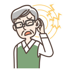 補聴器　難聴など　おじいさん