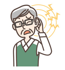 補聴器　難聴など　おじいさん