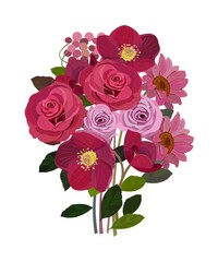 濃いピンク色の花束