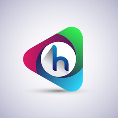 H letter colorful logo in the triangle shape, Vector design template elements for your Business or company identity.