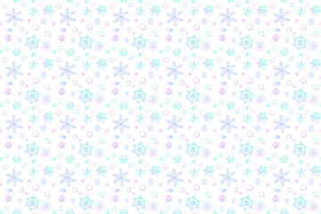 Watercolor illustration of snowflake pattern