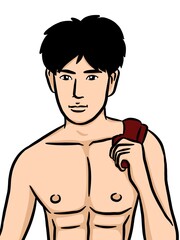 Fototapeta premium cartoon cute man on white background