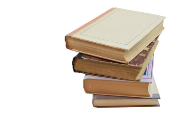 Four books stacked in a spiral staircase