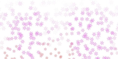 Light pink vector abstract template with leaves.