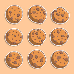 Set of cute cookies illustration