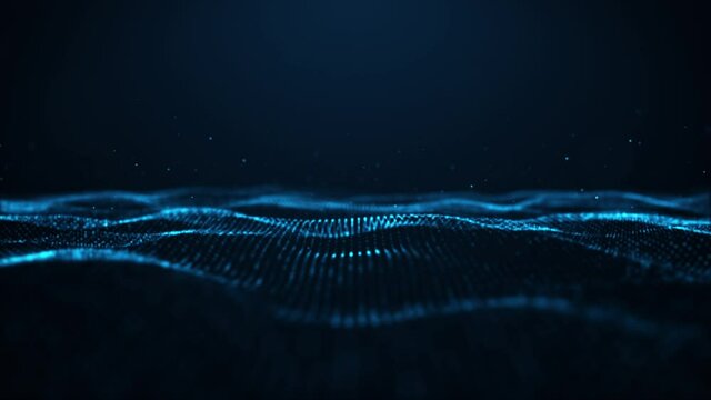 Abstract digital particle wave and light abstract background ,animation cyber or technology background.	