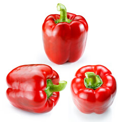 red pepper  in group isolated white background