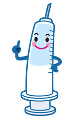 予防接種　注射器キャラクター