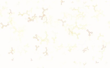 Light Orange vector pattern with artificial intelligence network.