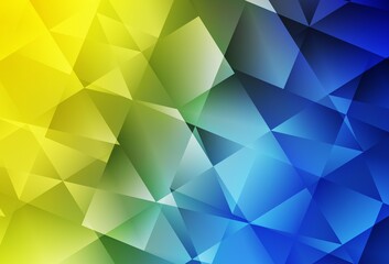 Light Blue, Yellow vector polygon abstract background.