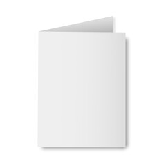 Blank paper template cover mockup on white background.