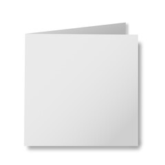 Blank paper template cover mockup on white background.