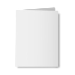 Blank paper template cover mockup on white background.