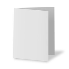 Blank paper template cover mockup on white background.