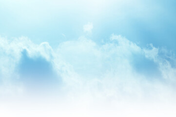 Blue sky with white cloud. The summer heaven is colorful clearing day Good weather and beautiful nature in the morning.