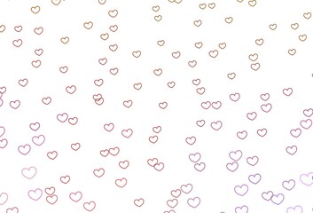 Light Pink, Yellow vector template with doodle hearts.