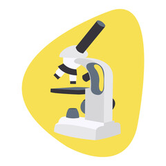Illustration of a microscope used to analyze a virus