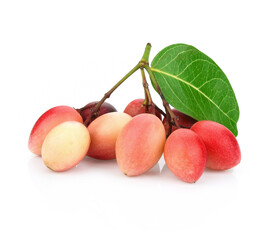 Carissa carandas Linn or Bengal currants, fruits isolated on white background.