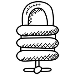 
A doodle icon design of Cyber security 
